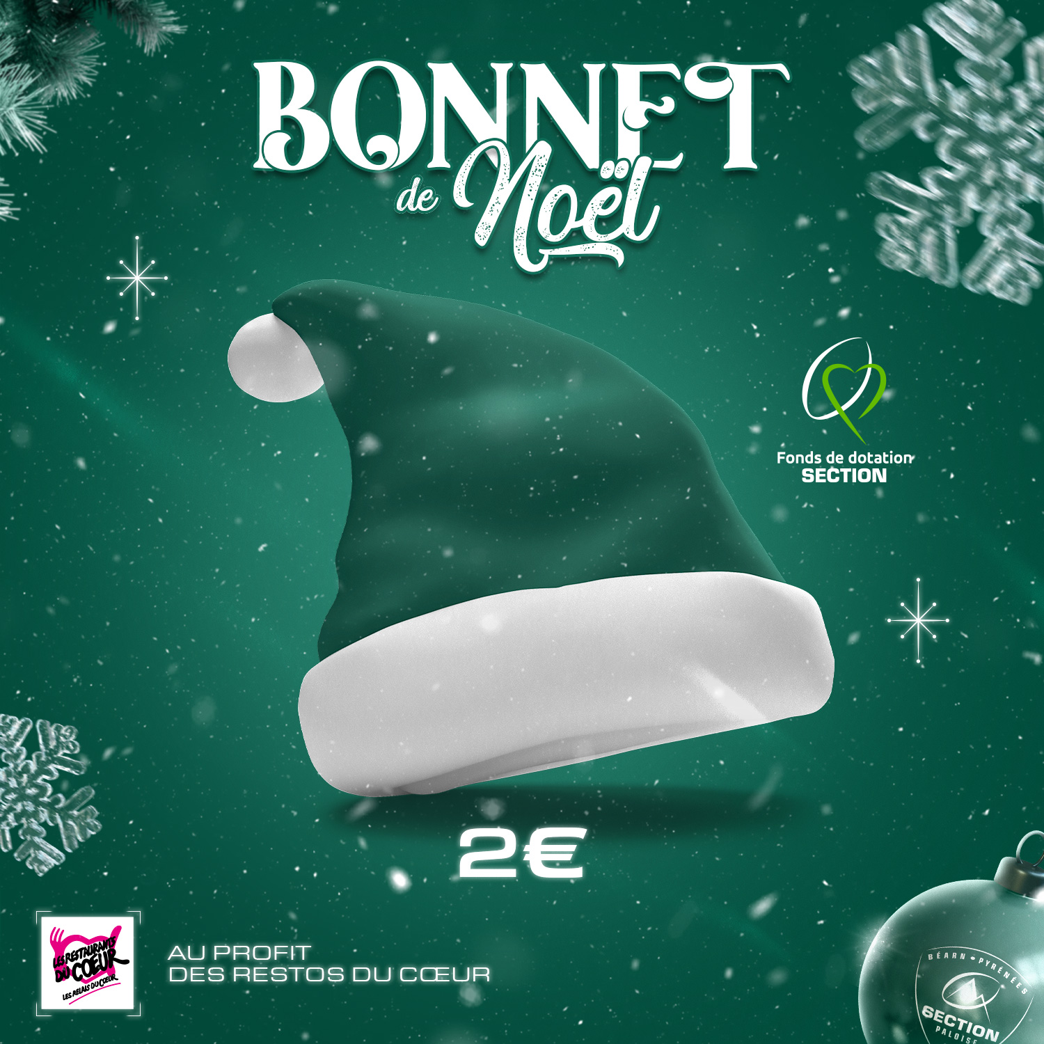 BONNET DE NOEL RESTOS DU COEUR